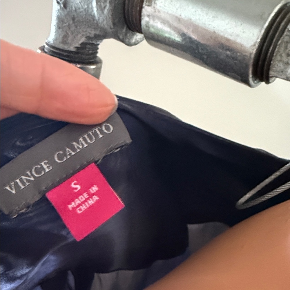 Vince Camuto Midnight Blue Sheer Blouse - Picture 4 of 5